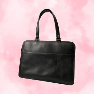 Vintage 90s Zenith Soft Quality Black Leather Shoulder Bag Briefcase Canadian